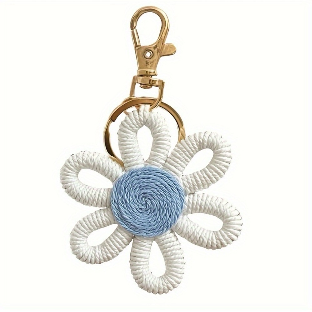 White daisy/sunflower keychain